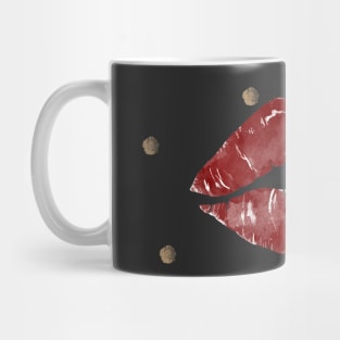 Red and Black Lipstick Stain Pattern Mug